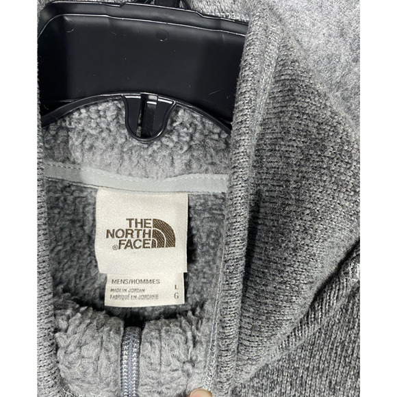 The North Face Sweater Mens Large Grey Fleece Lining 1/4 Zip Outdoors Hiking - Picture 6 of 11